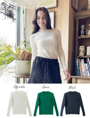 【WOMEN】ワイドリブハイネックニット