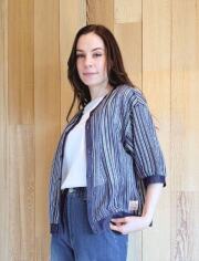 【WOMEN】パルファレース５分袖カーディガン