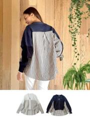 【WOMEN】ドッキングカーディガン
