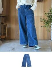 【WOMEN】インディゴコールワイドパンツ