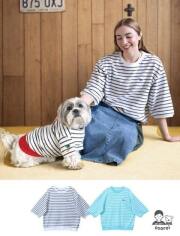 【WOMEN】差し編みパイルボーダー5分袖