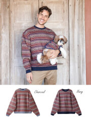 《期間限定アウトレット》【UNISEX】ジャガードニットソークルー