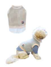 《期間限定アウトレット》【DOG WEAR】ヘリンボーンレイヤーニット