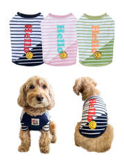 《期間限定アウトレット》【DOG WEAR】ボーダーhelloTシャツ