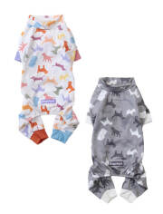 【DOG WEAR】シルエットドッグラッシュロンパース