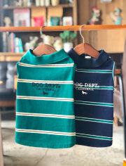 【DOG WEAR】ボーダーノースリーブポロ