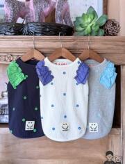 【DOG WEAR】フラワーリブノースリーブ