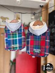 【DOG WEAR】チェックシャツパーカー