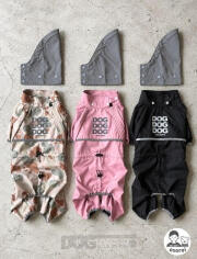【DOG WEAR】【耐水圧10000mm】ストレッチ撥水足つきレインコート