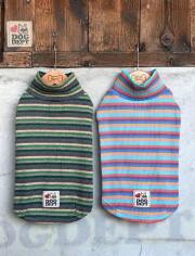 【DOG WEAR】マルチボーダーリブタートル
