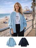 【WOMEN】 コクーンドルマンデニムシャツ