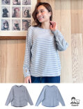 【WOMEN】D warm ボーダーロンT