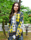 《期間限定アウトレット》【UNISEX】裏起毛チェックPTジップパーカー