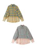 【UNISEX】ブリーチチェックシャツパーカー