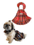 《期間限定アウトレット》【DOG WEAR】マドラスチェックエプロンワンピース