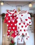 【DOG WEAR】ストレッチフリースハートロンパース