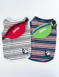 【DOG WEAR】バッグ付きボーダーノースリーブ