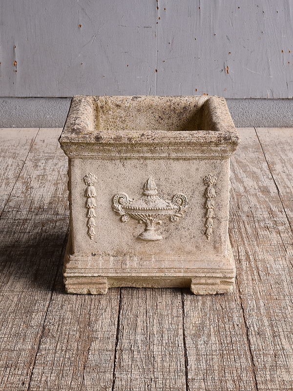 イギリス　アンティーク　セメント製　プランター　植木鉢　10799
