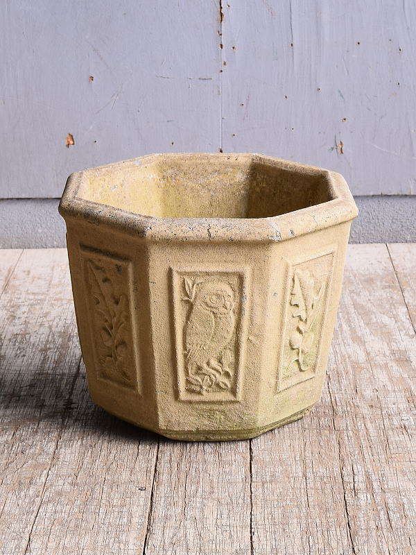 イギリス　アンティーク　セメント製　プランター　植木鉢　10834