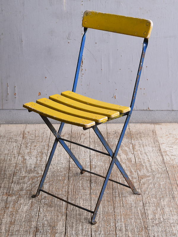 フレンチ アンティーク フォールディング ガーデンチェア 椅子 10922