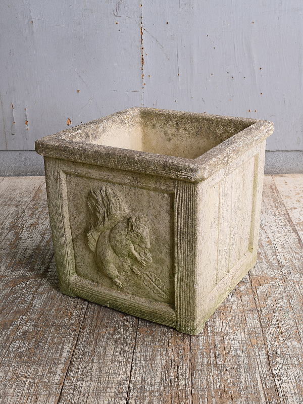 イギリス　アンティーク　セメント製　プランター　植木鉢　10983