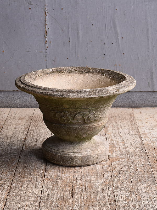 イギリス　アンティーク　セメント製　プランター　植木鉢　11008
