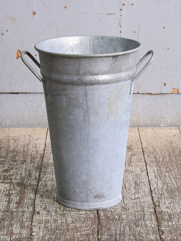 イギリス アンティーク ブリキ製 ラワーポット　ガーデン 11238