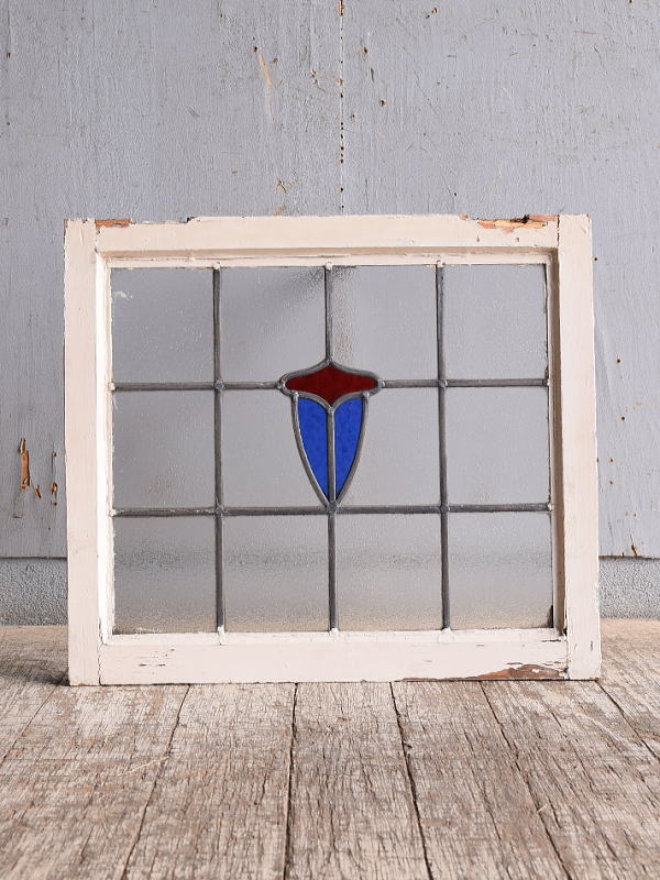 イギリス アンティーク ステンドグラス 幾何学 11254