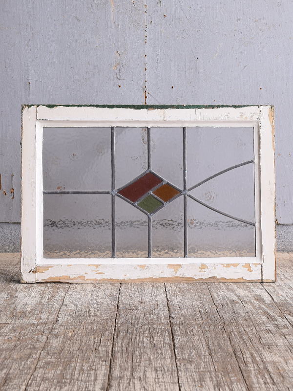 イギリス アンティーク ステンドグラス 幾何学 11258