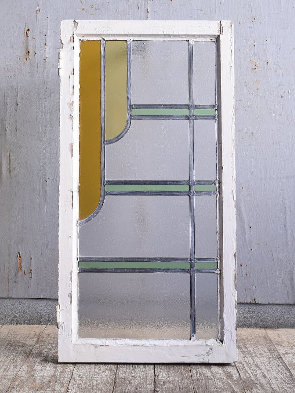 イギリス アンティーク ステンドグラス 幾何学 11292