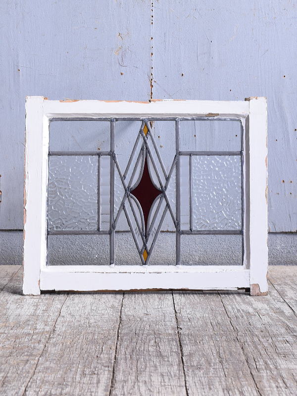 イギリス アンティーク ステンドグラス 幾何学 11298