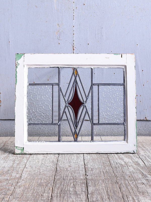 イギリス アンティーク ステンドグラス 幾何学 11299