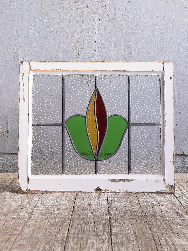 イギリス アンティーク ステンドグラス 幾何学 11310