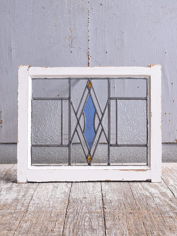 イギリス アンティーク ステンドグラス 幾何学 11599
