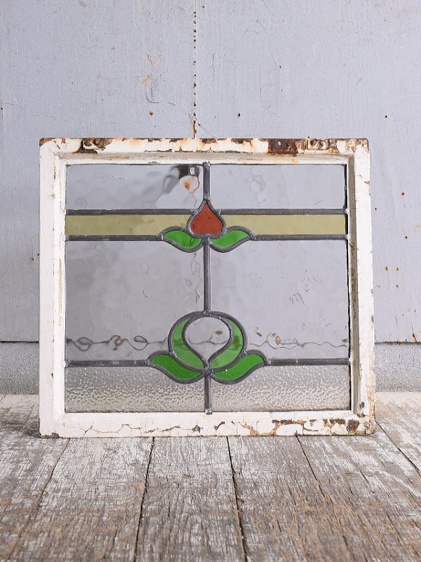 イギリス アンティーク ステンドグラス 幾何学 11610