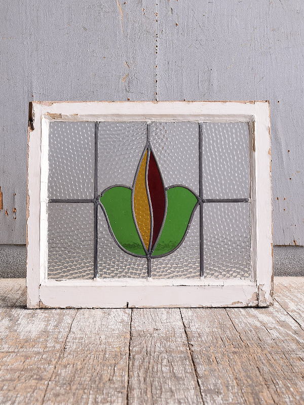 イギリス アンティーク ステンドグラス 幾何学 11612