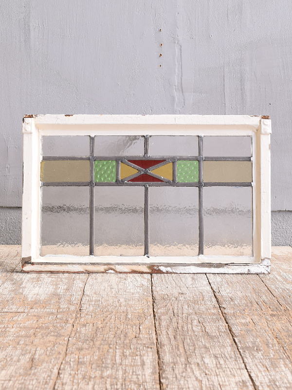 イギリス アンティーク ステンドグラス 幾何学 11623