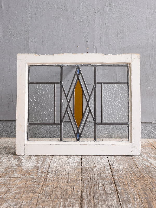 イギリス アンティーク ステンドグラス 幾何学 11631