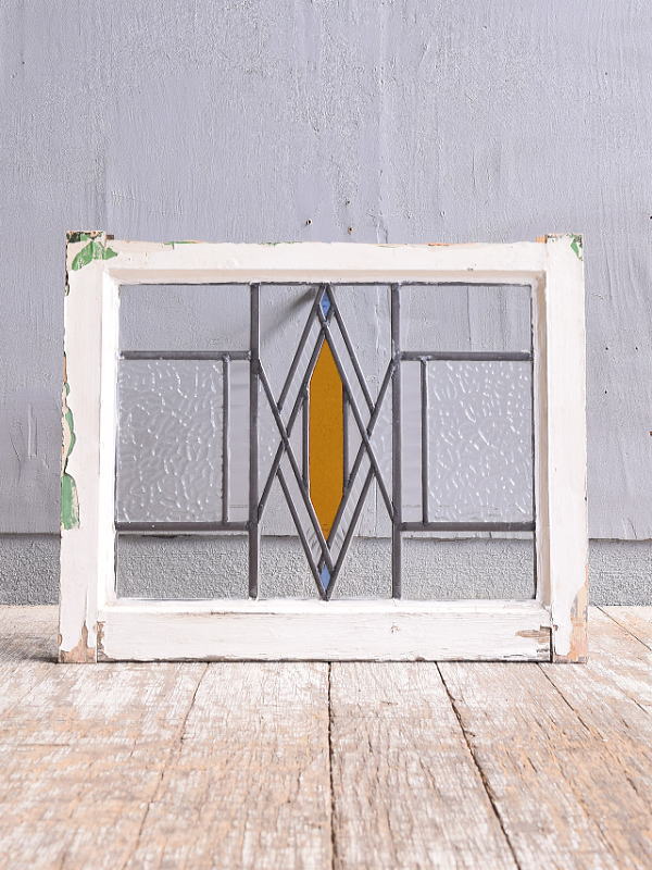 イギリス アンティーク ステンドグラス 幾何学 11633