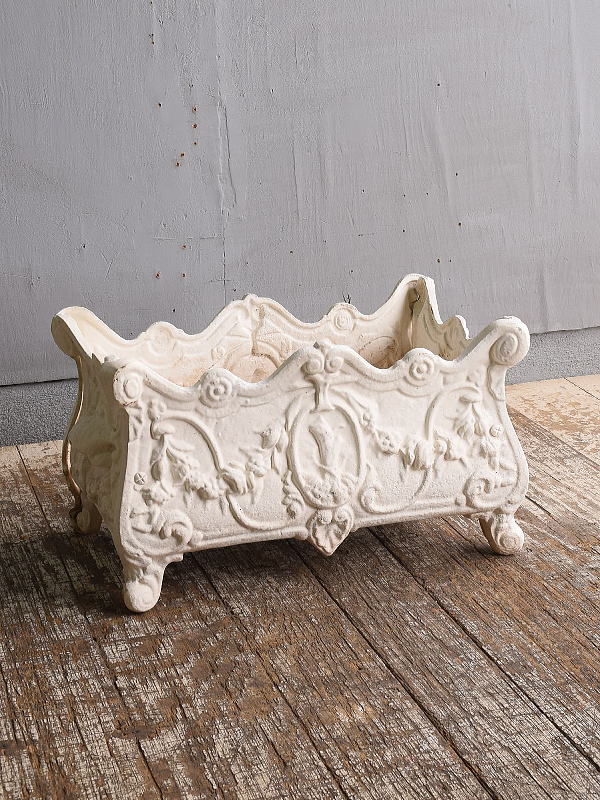 フレンチ　アンティーク　アルミ製　プランター　植木鉢　11885