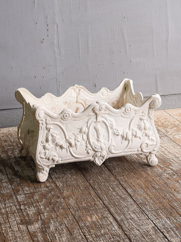 フレンチ　アンティーク　アルミ製　プランター　植木鉢　11887