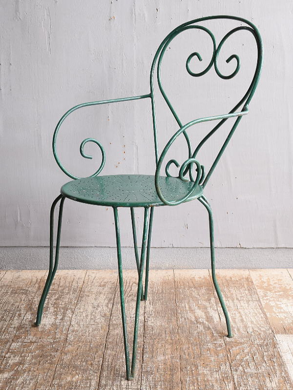 フレンチ アンティーク アイアンガーデンチェア ガーデニング 11905
