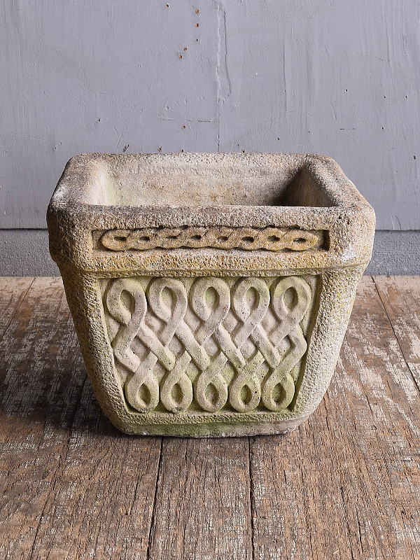 イギリス　アンティーク　セメント製　プランター　植木鉢　12080