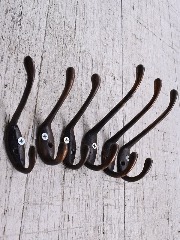 イギリス アンティーク　アイアンコートフック×6　12135