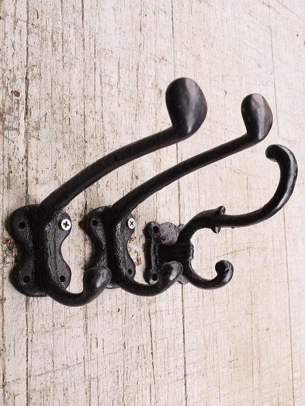イギリス アンティーク　真鍮製×2 鉄製×1　コートフック　1214