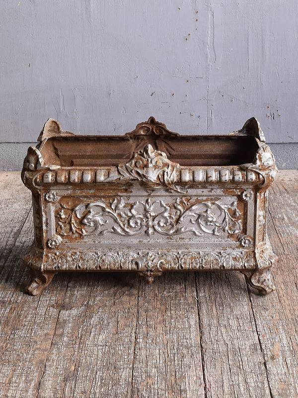 フレンチ　アンティーク　鉄製　プランター　植木鉢　12179