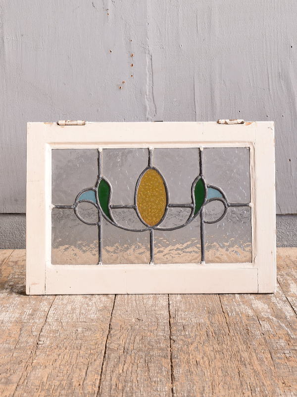 イギリス アンティーク ステンドグラス 幾何学 1225