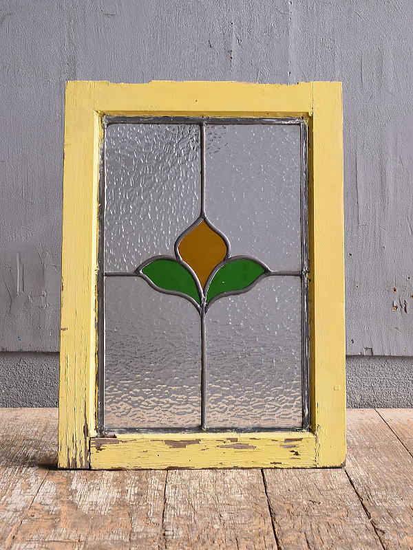 イギリス アンティーク ステンドグラス 幾何学 12388