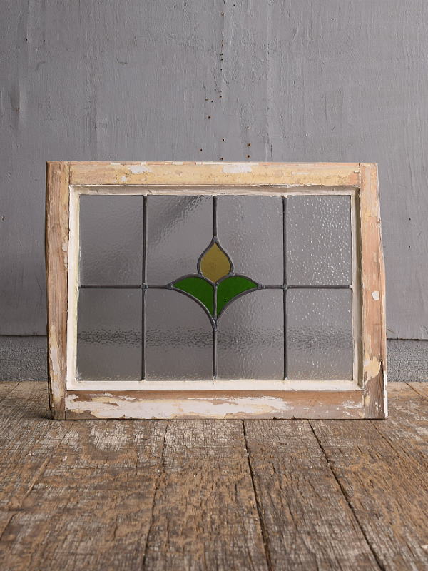 イギリス アンティーク ステンドグラス 幾何学 12480