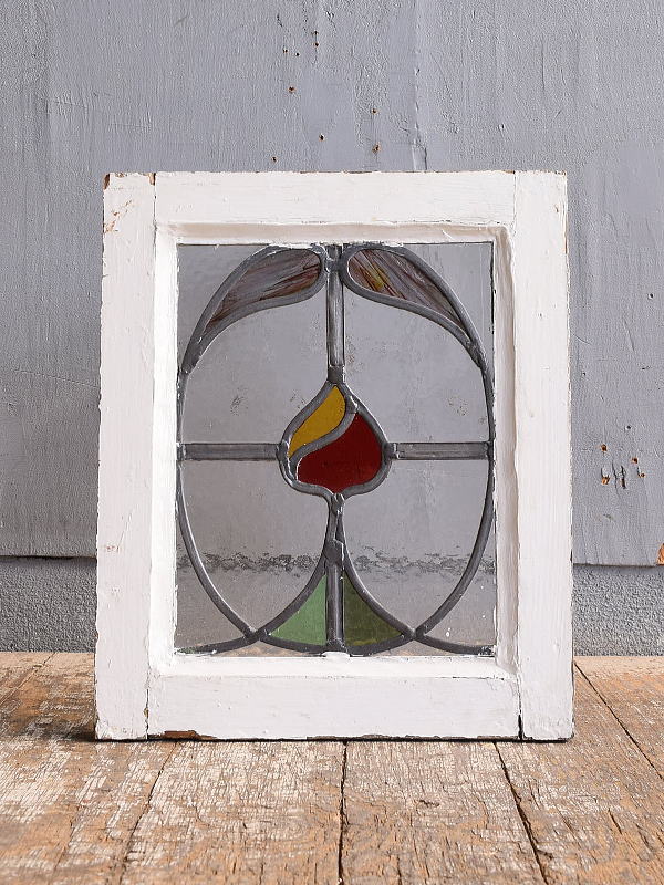 イギリス アンティーク ステンドグラス 幾何学 12545
